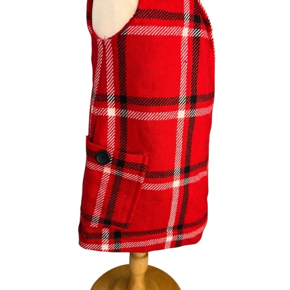 Baby Gap dress girls 12-18 Month plaid print Jumper wool blend jumper, Christmas - Picture 6 of 10
